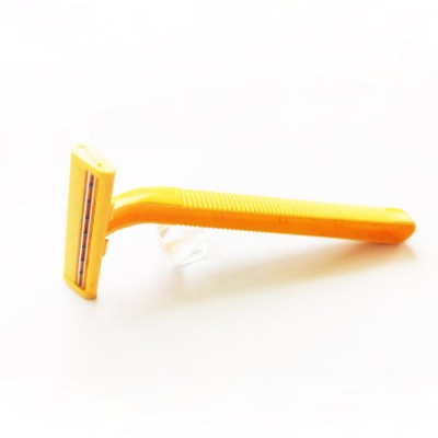 twin blades yellow disposable shaving razors